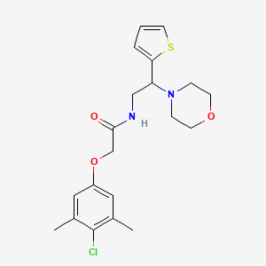 molecular formula C20H25ClN2O3S B14982135 2-(4-chloro-3,5-dimethylphenoxy)-N-[2-(morpholin-4-yl)-2-(thiophen-2-yl)ethyl]acetamide 