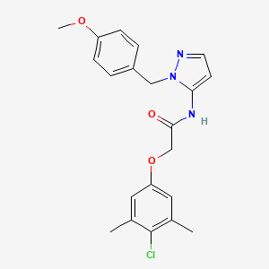 molecular formula C21H22ClN3O3 B14982142 2-(4-chloro-3,5-dimethylphenoxy)-N-[1-(4-methoxybenzyl)-1H-pyrazol-5-yl]acetamide 