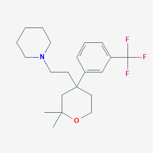 molecular formula C21H30F3NO B14982161 1-(2-{2,2-dimethyl-4-[3-(trifluoromethyl)phenyl]tetrahydro-2H-pyran-4-yl}ethyl)piperidine 