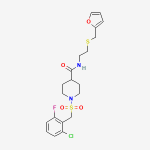 1-[(2-chloro-6-fluorobenzyl)sulfonyl]-N-{2-[(furan-2-ylmethyl)sulfanyl]ethyl}piperidine-4-carboxamide