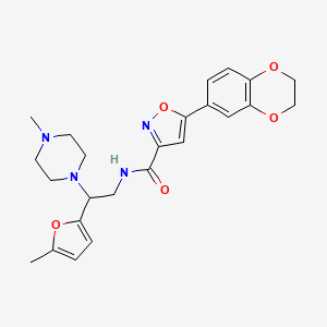 molecular formula C24H28N4O5 B14982180 5-(2,3-dihydro-1,4-benzodioxin-6-yl)-N-[2-(5-methylfuran-2-yl)-2-(4-methylpiperazin-1-yl)ethyl]-1,2-oxazole-3-carboxamide 