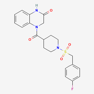 molecular formula C21H22FN3O4S B14982213 4-({1-[(4-fluorobenzyl)sulfonyl]piperidin-4-yl}carbonyl)-3,4-dihydroquinoxalin-2(1H)-one 