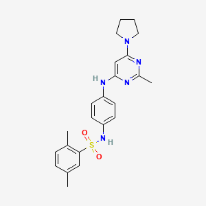 2,5-dimethyl-N-(4-((2-methyl-6-(pyrrolidin-1-yl)pyrimidin-4-yl)amino)phenyl)benzenesulfonamide