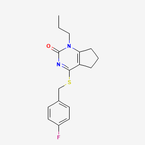 4-[(4-fluorobenzyl)sulfanyl]-1-propyl-1,5,6,7-tetrahydro-2H-cyclopenta[d]pyrimidin-2-one