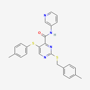 2-[(4-methylbenzyl)sulfanyl]-5-[(4-methylphenyl)sulfanyl]-N-(pyridin-3-yl)pyrimidine-4-carboxamide