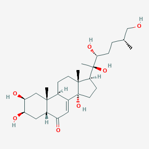 molecular formula C27H44O7 B149823 (2S,3R,5R,9R,10R,13R,14S,17S)-2,3,14-三羟基-10,13-二甲基-17-[(2R,3R,6R)-2,3,7-三羟基-6-甲基庚烷-2-基]-2,3,4,5,9,11,12,15,16,17-十氢-1H-环戊并[a]菲并[6]酮 CAS No. 19682-38-3