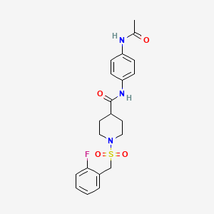 molecular formula C21H24FN3O4S B14982300 N-[4-(acetylamino)phenyl]-1-[(2-fluorobenzyl)sulfonyl]piperidine-4-carboxamide 