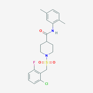 molecular formula C21H24ClFN2O3S B14982306 1-[(2-chloro-6-fluorobenzyl)sulfonyl]-N-(2,5-dimethylphenyl)piperidine-4-carboxamide 