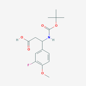 molecular formula C15H20FNO5 B1498231 3-tert-Butoxycarbonylamino-3-(3-fluoro-4-methoxy-phenyl)-propionic acid 