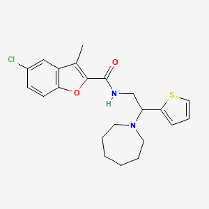 N-[2-(azepan-1-yl)-2-(thiophen-2-yl)ethyl]-5-chloro-3-methyl-1-benzofuran-2-carboxamide