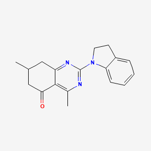 2-(2,3-dihydro-1H-indol-1-yl)-4,7-dimethyl-7,8-dihydroquinazolin-5(6H)-one