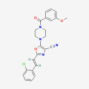 2-[(E)-2-(2-chlorophenyl)ethenyl]-5-{4-[(3-methoxyphenyl)carbonyl]piperazin-1-yl}-1,3-oxazole-4-carbonitrile