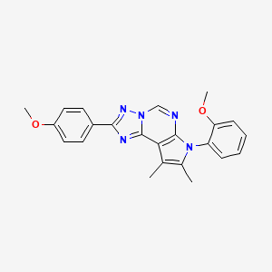 2-[2-(4-Methoxyphenyl)-8,9-dimethyl-7H-pyrrolo[3,2-E][1,2,4]triazolo[1,5-C]pyrimidin-7-YL]phenyl methyl ether