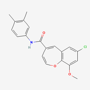 7-chloro-N-(3,4-dimethylphenyl)-9-methoxy-1-benzoxepine-4-carboxamide