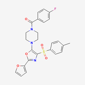 molecular formula C25H22FN3O5S B14982446 (4-Fluorophenyl)(4-{2-(furan-2-yl)-4-[(4-methylphenyl)sulfonyl]-1,3-oxazol-5-yl}piperazin-1-yl)methanone 