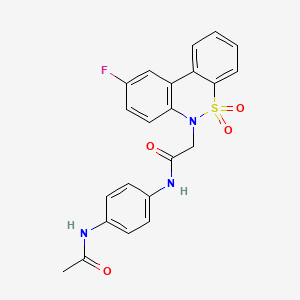 N-(4-Acetamidophenyl)-2-(9-fluoro-5,5-dioxido-6H-dibenzo[C,E][1,2]thiazin-6-YL)acetamide