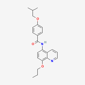 molecular formula C23H26N2O3 B14982508 4-(2-methylpropoxy)-N-(8-propoxyquinolin-5-yl)benzamide 