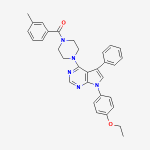 {4-[7-(4-ethoxyphenyl)-5-phenyl-7H-pyrrolo[2,3-d]pyrimidin-4-yl]piperazin-1-yl}(3-methylphenyl)methanone