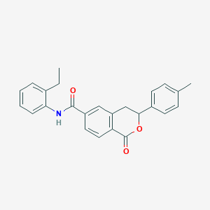 molecular formula C25H23NO3 B14982551 N-(2-ethylphenyl)-3-(4-methylphenyl)-1-oxo-3,4-dihydro-1H-isochromene-6-carboxamide 