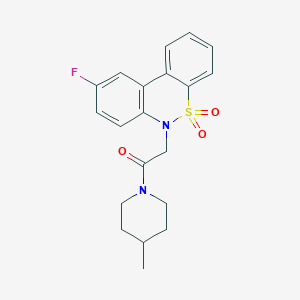 2-(9-Fluoro-5,5-dioxido-6H-dibenzo[C,E][1,2]thiazin-6-YL)-1-(4-methyl-1-piperidinyl)ethanone