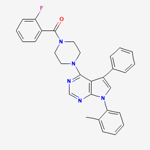 molecular formula C30H26FN5O B14982595 (2-fluorophenyl){4-[7-(2-methylphenyl)-5-phenyl-7H-pyrrolo[2,3-d]pyrimidin-4-yl]piperazin-1-yl}methanone 