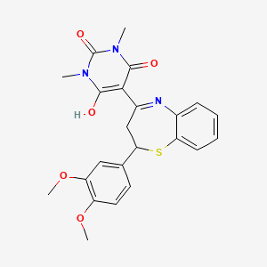 5-[2-(3,4-Dimethoxyphenyl)-2,3-dihydro-1,5-benzothiazepin-4-YL]-6-hydroxy-1,3-dimethyl-1,2,3,4-tetrahydropyrimidine-2,4-dione