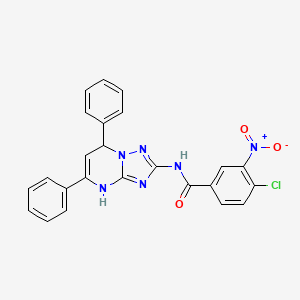 molecular formula C24H17ClN6O3 B14982620 4-chloro-N-(5,7-diphenyl-4,7-dihydro[1,2,4]triazolo[1,5-a]pyrimidin-2-yl)-3-nitrobenzamide 