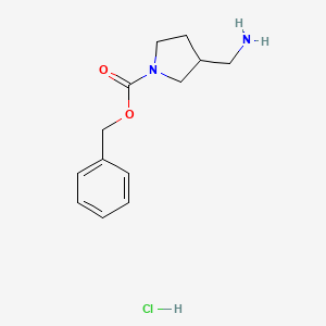 molecular formula C13H19ClN2O2 B1498263 Benzyl 3-(aminomethyl)pyrrolidine-1-carboxylate hydrochloride CAS No. 1245807-19-5