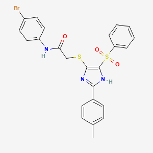 molecular formula C24H20BrN3O3S2 B14982630 N-(4-bromophenyl)-2-{[2-(4-methylphenyl)-4-(phenylsulfonyl)-1H-imidazol-5-yl]sulfanyl}acetamide 