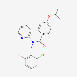 molecular formula C22H20ClFN2O2 B14982667 N-(2-chloro-6-fluorobenzyl)-4-(propan-2-yloxy)-N-(pyridin-2-yl)benzamide 