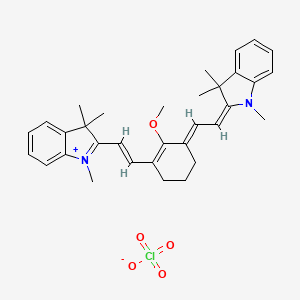molecular formula C33H39ClN2O5 B1498268 2-((e)-2-(2-Methoxy-3-[(e)-2-(1,3,3-trimethyl-1,3-dihydro-2h-indol-2-ylidene)ethylidene]-1-cyclohexen-1-yl)ethenyl)-1,3,3-trimethyl-3h-indolium perchlorate 
