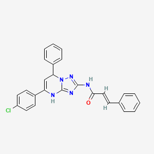 (2E)-N-[5-(4-chlorophenyl)-7-phenyl-3,7-dihydro[1,2,4]triazolo[1,5-a]pyrimidin-2-yl]-3-phenylprop-2-enamide