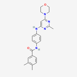 molecular formula C24H27N5O2 B14982743 3,4-dimethyl-N-(4-((2-methyl-6-morpholinopyrimidin-4-yl)amino)phenyl)benzamide 