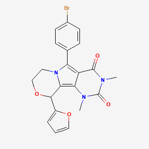 molecular formula C21H18BrN3O4 B14982777 8-(4-bromophenyl)-13-(furan-2-yl)-3,5-dimethyl-12-oxa-3,5,9-triazatricyclo[7.4.0.02,7]trideca-1,7-diene-4,6-dione 