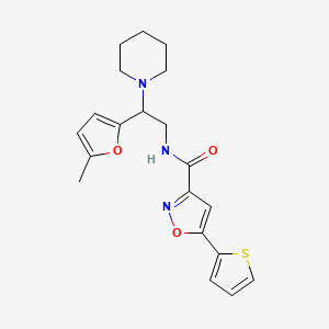 N-[2-(5-methylfuran-2-yl)-2-(piperidin-1-yl)ethyl]-5-(thiophen-2-yl)-1,2-oxazole-3-carboxamide