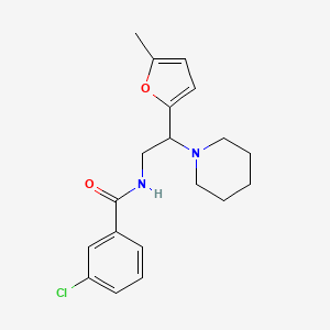 3-chloro-N-[2-(5-methylfuran-2-yl)-2-(piperidin-1-yl)ethyl]benzamide