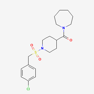 molecular formula C19H27ClN2O3S B14982807 Azepan-1-yl{1-[(4-chlorobenzyl)sulfonyl]piperidin-4-yl}methanone 