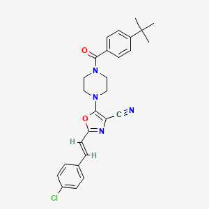 5-{4-[(4-tert-butylphenyl)carbonyl]piperazin-1-yl}-2-[(E)-2-(4-chlorophenyl)ethenyl]-1,3-oxazole-4-carbonitrile