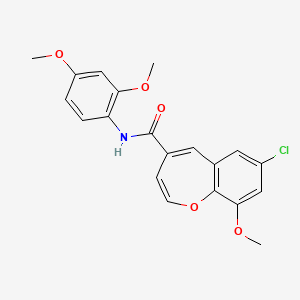 molecular formula C20H18ClNO5 B14982823 7-chloro-N-(2,4-dimethoxyphenyl)-9-methoxy-1-benzoxepine-4-carboxamide 