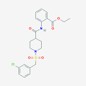 molecular formula C22H25ClN2O5S B14982835 Ethyl 2-[({1-[(3-chlorobenzyl)sulfonyl]piperidin-4-yl}carbonyl)amino]benzoate 