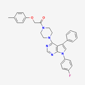 molecular formula C31H28FN5O2 B14982843 1-{4-[7-(4-fluorophenyl)-5-phenyl-7H-pyrrolo[2,3-d]pyrimidin-4-yl]piperazin-1-yl}-2-(4-methylphenoxy)ethanone 