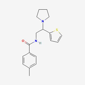 molecular formula C18H22N2OS B14982856 4-methyl-N-[2-(pyrrolidin-1-yl)-2-(thiophen-2-yl)ethyl]benzamide 