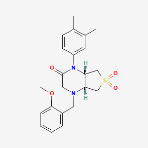 1-(3,4-Dimethylphenyl)-4-(2-methoxybenzyl)hexahydro-1H-6lambda~6~-thieno[3,4-B]pyrazine-2,6,6-trione