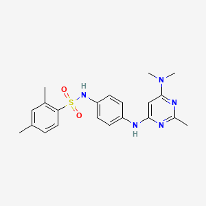 molecular formula C21H25N5O2S B14982877 N-(4-((6-(dimethylamino)-2-methylpyrimidin-4-yl)amino)phenyl)-2,4-dimethylbenzenesulfonamide 