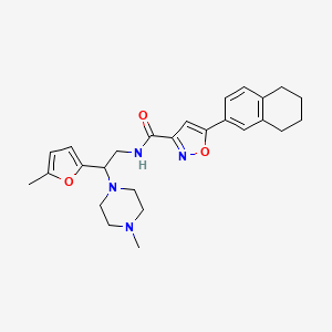 molecular formula C26H32N4O3 B14982883 N-[2-(5-methylfuran-2-yl)-2-(4-methylpiperazin-1-yl)ethyl]-5-(5,6,7,8-tetrahydronaphthalen-2-yl)-1,2-oxazole-3-carboxamide 