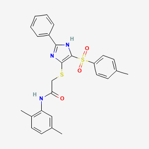 molecular formula C26H25N3O3S2 B14982892 N-(2,5-dimethylphenyl)-2-({4-[(4-methylphenyl)sulfonyl]-2-phenyl-1H-imidazol-5-yl}sulfanyl)acetamide 