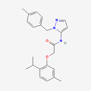 2-[5-methyl-2-(propan-2-yl)phenoxy]-N-{1-[(4-methylphenyl)methyl]-1H-pyrazol-5-yl}acetamide