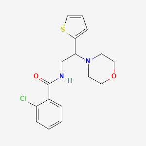 2-chloro-N-[2-(morpholin-4-yl)-2-(thiophen-2-yl)ethyl]benzamide