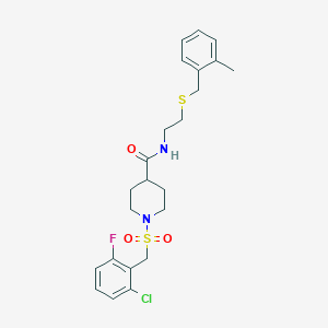 molecular formula C23H28ClFN2O3S2 B14982924 1-[(2-chloro-6-fluorobenzyl)sulfonyl]-N-{2-[(2-methylbenzyl)sulfanyl]ethyl}piperidine-4-carboxamide 