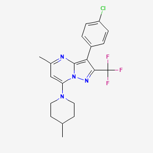 3-(4-Chlorophenyl)-5-methyl-7-(4-methylpiperidin-1-yl)-2-(trifluoromethyl)pyrazolo[1,5-a]pyrimidine